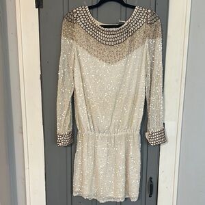 Elegant Cream Sequin Dress